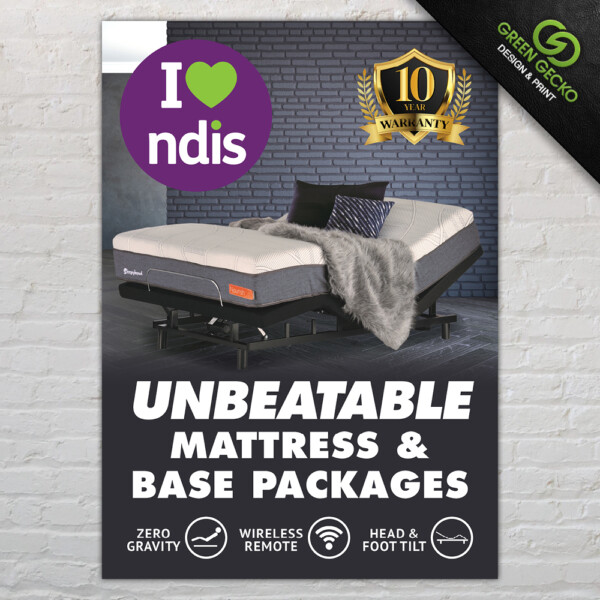 Banner design for Beds R Us Warners Bay Green Gecko Design & Print