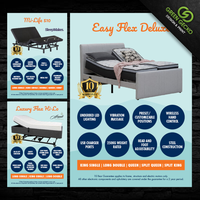 Poster designs for Beds R Us Warners Bay Green Gecko Design & Print Newcastle, Hunter